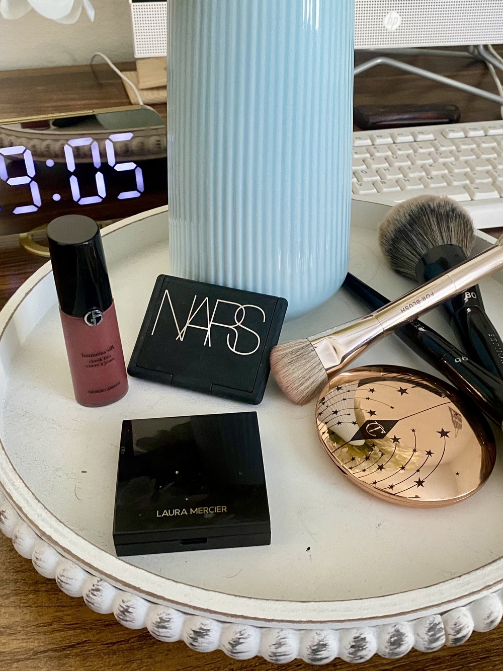 NARS Black Compact with Rose Gold and Pink Accents
